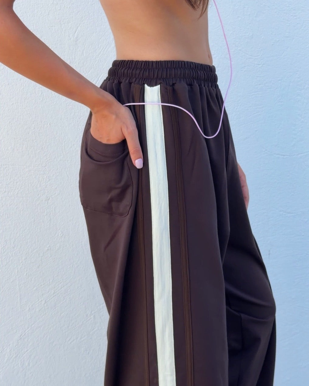 Brown & Off White Sweats