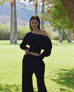 Black Off-Shoulder Sweater