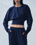 Navy round-neck sweater