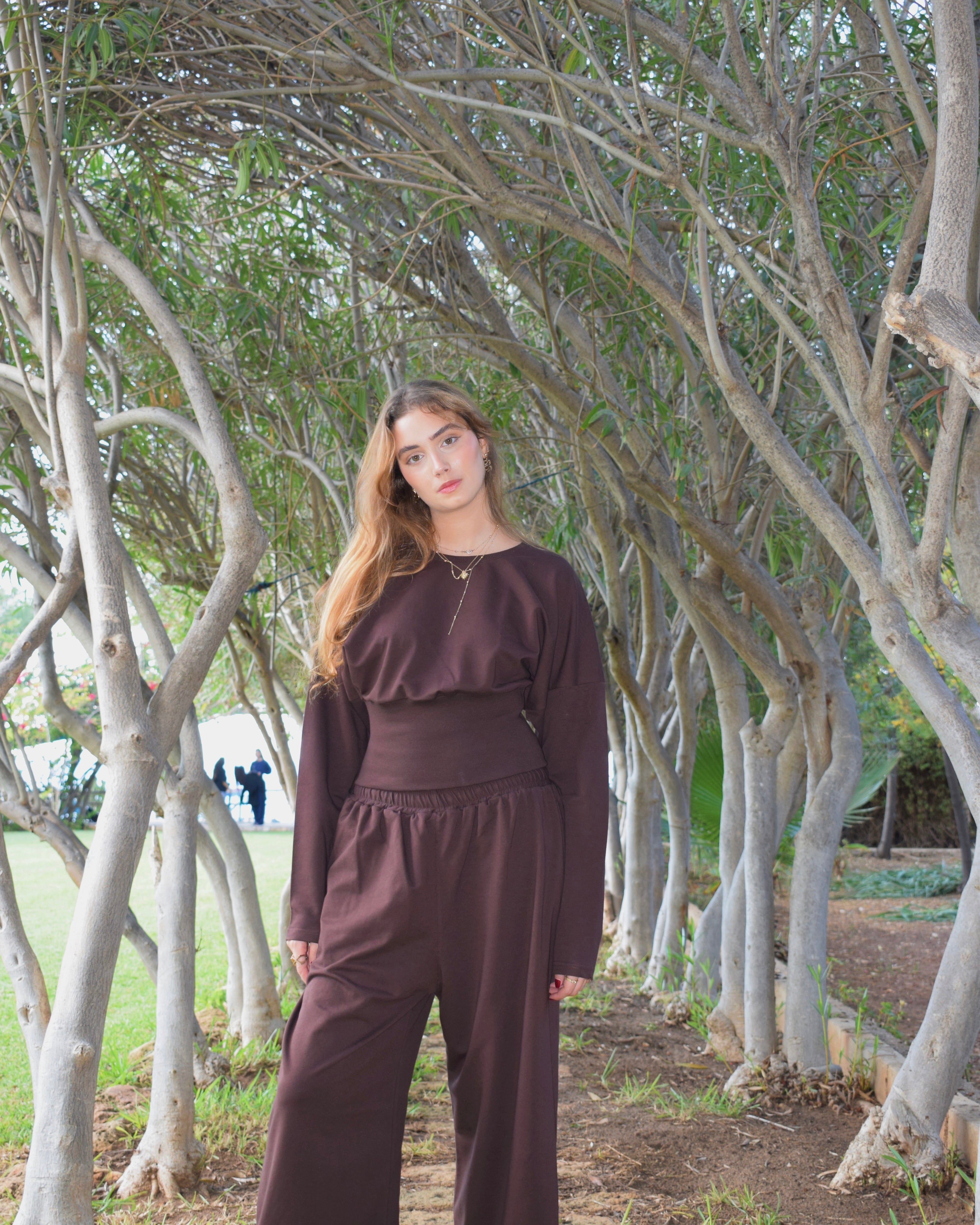 Brown round-neck sweater